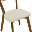 Καρέκλα Canon pakoworld καρυδί rubberwood εκρού ύφασμα 43x52x83,5εκ | Συσκευασία 2 τμχ