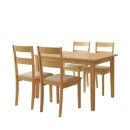 Τραπεζαρία Dallan Country pakoworld 5τεμ σε φυσική απόχρωση rubberwood 120-150x80x74εκ