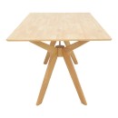 Τραπέζι Raffles pakoworld rubberwood με mdf σε φυσική απόχρωση 150x90x76εκ
