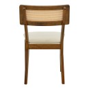 Καρέκλα Raffles pakoworld καρυδί rubberwood με pe rattan και εκρού ύφασμα 47x48x83.5εκ | Συσκευασία 2 τμχ