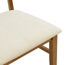 Καρέκλα Raffles pakoworld καρυδί rubberwood με pe rattan και εκρού ύφασμα 47x48x83.5εκ | Συσκευασία 2 τμχ