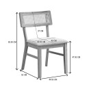 Καρέκλα Raffles pakoworld καρυδί rubberwood με pe rattan και εκρού ύφασμα 47x48x83.5εκ | Συσκευασία 2 τμχ