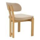 Καρέκλα Genoa pakoworld sonoma rubberwood και μπεζ ύφασμα 50x43x82εκ | Συσκευασία 2 τμχ