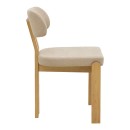 Καρέκλα Genoa pakoworld sonoma rubberwood και μπεζ ύφασμα 50x43x82εκ | Συσκευασία 2 τμχ