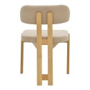 Καρέκλα Genoa pakoworld sonoma rubberwood και μπεζ ύφασμα 50x43x82εκ | Συσκευασία 2 τμχ