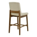 Σκαμπό μπαρ Dalby pakoworld καρυδί rubberwood και εκρού ύφασμα 50x45x102,5εκ | Συσκευασία 2 τμχ