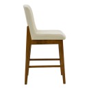 Σκαμπό μπαρ Dalby pakoworld καρυδί rubberwood και εκρού ύφασμα 50x45x102,5εκ | Συσκευασία 2 τμχ