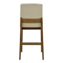 Σκαμπό μπαρ Dalby pakoworld καρυδί rubberwood και εκρού ύφασμα 50x45x102,5εκ | Συσκευασία 2 τμχ