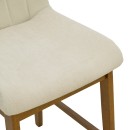 Σκαμπό μπαρ Dalby pakoworld καρυδί rubberwood και εκρού ύφασμα 50x45x102,5εκ | Συσκευασία 2 τμχ