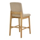 Σκαμπό μπαρ Dalby pakoworld sonoma rubberwood και μπεζ ύφασμα 50x45x102,5εκ | Συσκευασία 2 τμχ