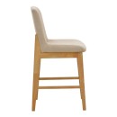 Σκαμπό μπαρ Dalby pakoworld sonoma rubberwood και μπεζ ύφασμα 50x45x102,5εκ | Συσκευασία 2 τμχ