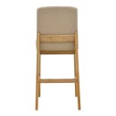 Σκαμπό μπαρ Dalby pakoworld sonoma rubberwood και μπεζ ύφασμα 50x45x102,5εκ | Συσκευασία 2 τμχ
