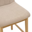 Σκαμπό μπαρ Dalby pakoworld sonoma rubberwood και μπεζ ύφασμα 50x45x102,5εκ | Συσκευασία 2 τμχ