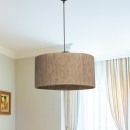 Φωτιστικό οροφής μονόφωτο PWL-1184 pakoworld Ε27 καφέ Φ40x20εκ