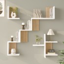 Ραφιέρα τοίχου Verso pakoworld λευκό με oak 99,4x14,5x103εκ