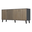 Μπουφές Tuscany pakoworld sonoma-ανθρακί 180x40x78.6εκ