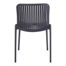 Καρέκλα Teragi στοιβαζόμενη pakoworld pp με UV protection ανθρακί 58x43.5x82εκ