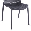 Καρέκλα Teragi στοιβαζόμενη pakoworld pp με UV protection ανθρακί 58x43.5x82εκ