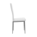Καρέκλα Parker pakoworld λευκό PU με μεταλλικό ανθρακί πόδι 41x48x96εκ | Συσκευασία 4 τμχ