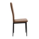Καρέκλα Parker pakoworld cappuccino PU με μεταλλικό μαύρο πόδι 41x48x96εκ | Συσκευασία 4 τμχ