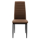 Καρέκλα Parker pakoworld cappuccino PU με μεταλλικό μαύρο πόδι 41x48x96εκ | Συσκευασία 4 τμχ