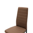 Καρέκλα Parker pakoworld cappuccino PU με μεταλλικό μαύρο πόδι 41x48x96εκ | Συσκευασία 4 τμχ