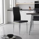 Καρέκλα Parker pakoworld μαύρο PU με πόδι χρωμίου 41x48x96εκ | Συσκευασία 4 τμχ