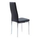Καρέκλα Parker pakoworld μαύρο PU με πόδι χρωμίου 41x48x96εκ | Συσκευασία 4 τμχ