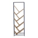 Βιβλιοθήκη Orunta pakoworld oak- μαύρο μέταλλο 40x26.5x125εκ