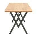 Τραπέζι Vertex pakoworld oak με μαύρα μεταλλικά πόδια 110x70x72εκ