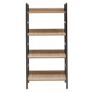 Βιβλιοθήκη- Ραφιέρα Ramon pakoworld φυσικό-μαύρο 60x28x125,5εκ