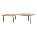 Τραπέζι σαλονιού Monty pakoworld 2 τεμ. σε oak απόχρωση 116x46x46εκ