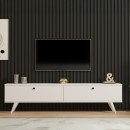 Έπιπλο τηλεόρασης Jate pakoworld σε λευκή απόχρωση 160x25x40εκ