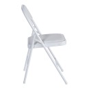 Καρέκλα Niro pakoworld πτυσσόμενη pu-μέταλλο σε λευκή απόχρωση 46x46x79εκ | Συσκευασία 4 τμχ