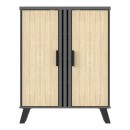 Παπουτσοθήκη-ντουλάπι Shoby pakoworld sonoma-ανθρακί 70.5x30x91εκ
