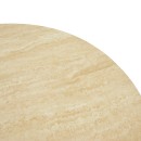 Τραπέζι Franzel pakoworld sintered stone σε όψη τραβερτίνας-mdf καρυδί Φ120x75εκ