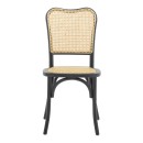 Καρέκλα στοιβαζόμενη Zozele pakoworld φυσικό rattan pe-μαύρο toon wood 45x51x88εκ