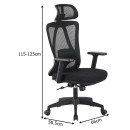 Καρέκλα γραφείου διευθυντή Magida pakoworld mesh μαύρο 58.5x66x115-125εκ