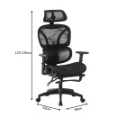 Καρέκλα γραφείου διευθυντή με υποπόδιο Corus pakoworld mesh μαύρο 62x69x125-135εκ