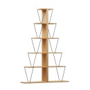 Βιβλιοθήκη mini Tars pakoworld sonoma-μαύρο 100x22x150εκ