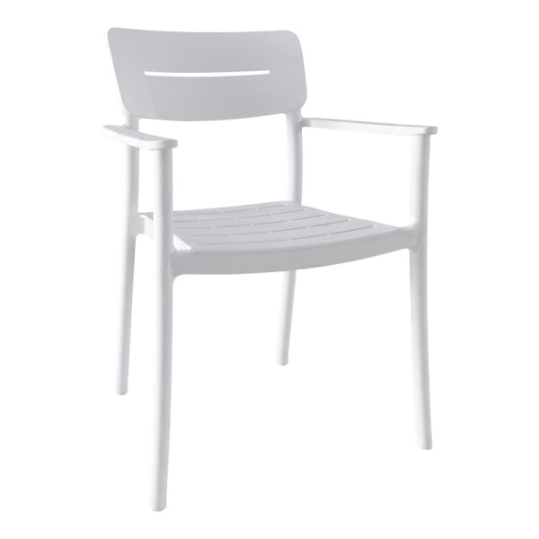 Πολυθρόνα Pilma pakoworld λευκό PP 57x54x82εκ