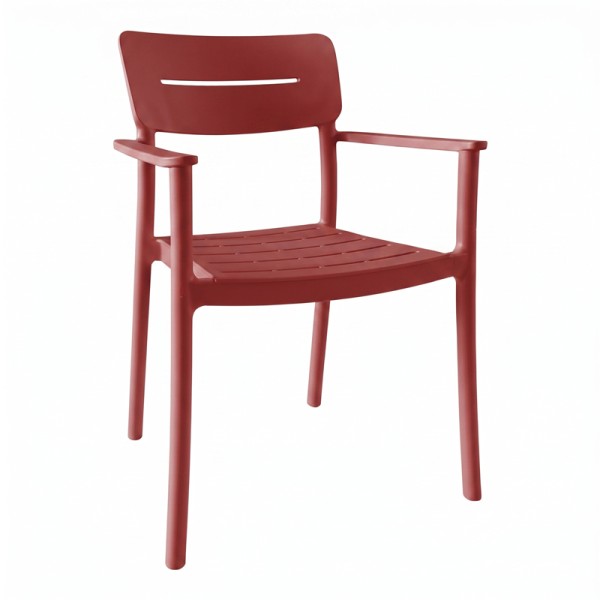 Πολυθρόνα Pilma pakoworld terracotta PP 57x54x82εκ