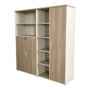 Βιβλιοθήκη γραφείου Jabari pakoworld σε oak-μπεζ απόχρωση 160x40x200εκ