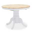 Τραπεζαρία Dallan Lars pakoworld 5τεμ λευκό rubberwood Φ100(+38)x100x75εκ