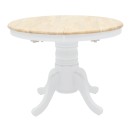 Τραπεζαρία Dallan Lars pakoworld 5τεμ λευκό rubberwood Φ100(+38)x100x75εκ