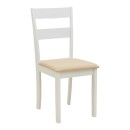 Τραπεζαρία Dallan Lars pakoworld 5τεμ λευκό rubberwood Φ100(+38)x100x75εκ