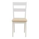 Τραπεζαρία Dallan Lars pakoworld 5τεμ λευκό rubberwood Φ100(+38)x100x75εκ