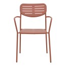Πολυθρόνα Deraby pakoworld στοιβαζόμενη terracotta μέταλλο 56x45.5x83εκ