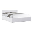 Κρεβάτι Dellia pakoworld με αποθηκευτικό χώρο pu λευκό 150x200εκ