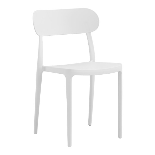 Καρέκλα Amvroan στοιβαζόμενη pakoworld με UV protection λευκό pp 51x49x79.5εκ